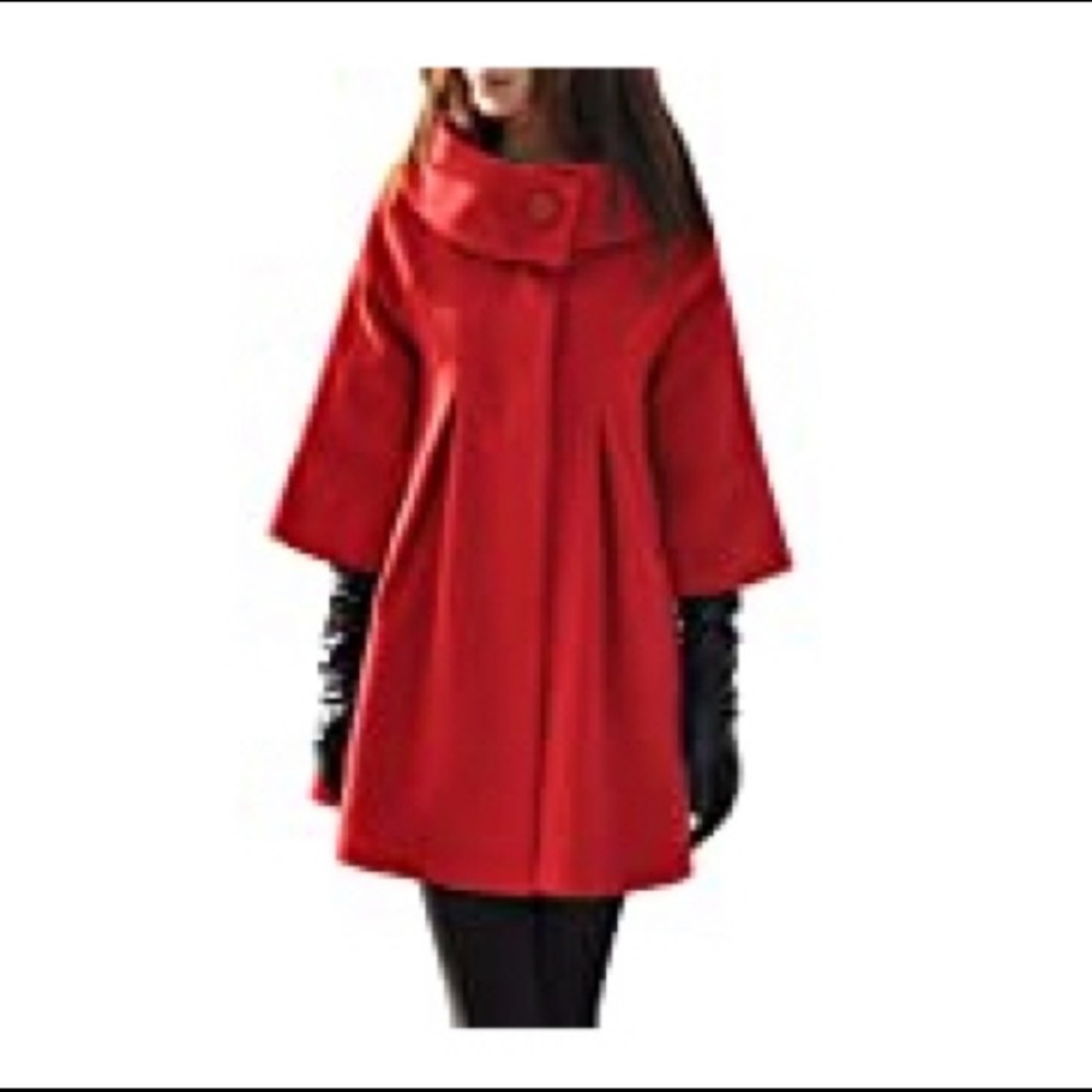 Princess mid-sleeve winter coat jacket red